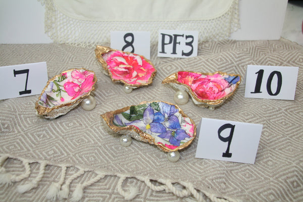 Oyster Trinket Dish (Pink Flower)