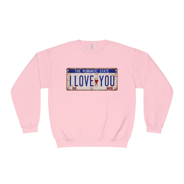 I Love You License Plate Crewneck Sweatshirt