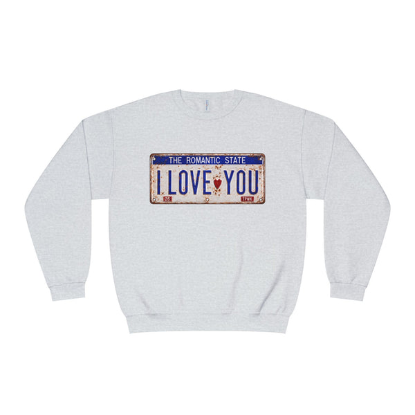 I Love You License Plate Crewneck Sweatshirt