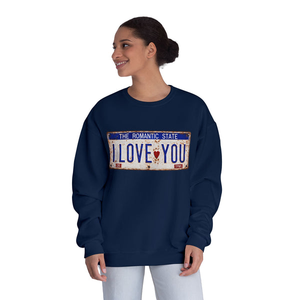 I Love You License Plate Crewneck Sweatshirt
