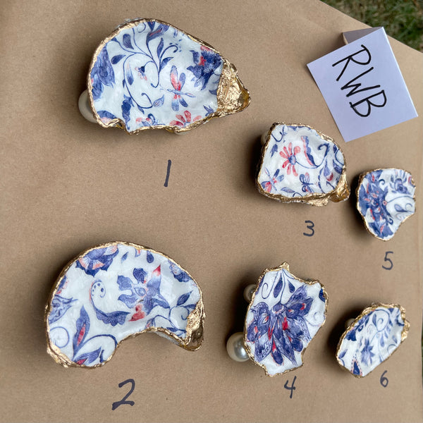 Oyster Trinket Dish (Red, White, Blue)