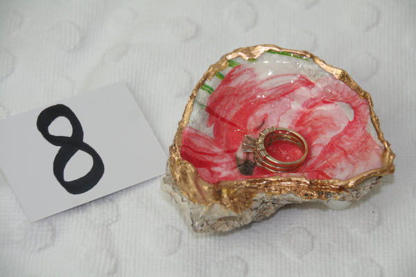 Oyster Trinket Dish (Palm Flamingo)
