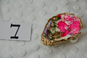 Oyster Trinket Dish (Pink Flower)