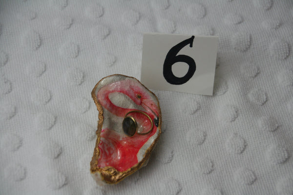 Oyster Trinket Dish (Palm Flamingo)