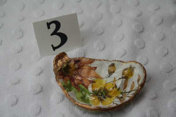 Oyster Trinket Dish (Fall Flowers)