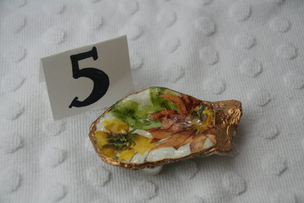 Oyster Trinket Dish (Fall Flowers)