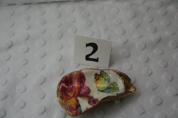 Oyster Trinket Dish (Exotic Flowers)