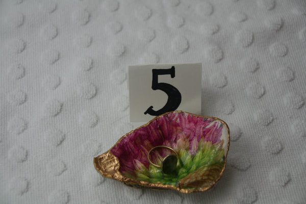 Oyster Trinket Dish (Exotic Flowers)
