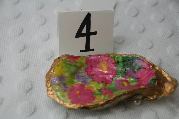 Oyster Trinket Dish (Floral)