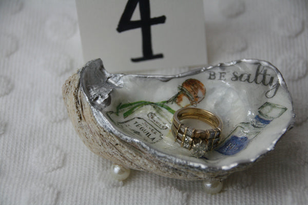 Oyster Trinket Dish (Silver Tequila)