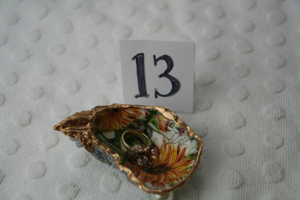 Oyster Trinket Dish (Fall Sunflowers)