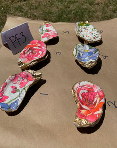 Oyster Trinket Dish (Pink Flowers 3)