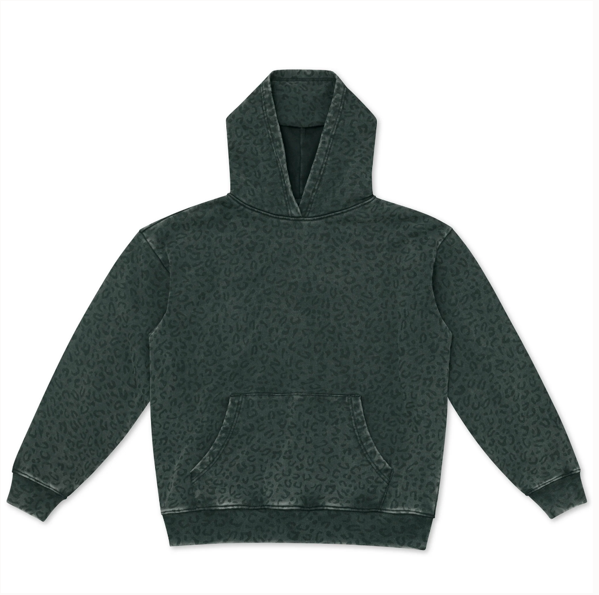 VINTAGE BLACK LEOPARD HOODIE